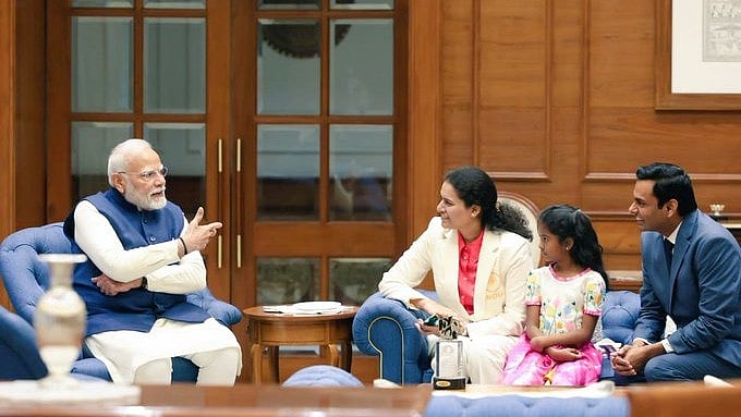 <div class="paragraphs"><p>Prime Minister Narendra Modi on Friday met Grandmaster Koneru Humpy.&nbsp;</p></div>