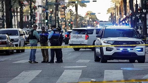 <div class="paragraphs"><p>Law enforcement officers gather near the site where people were killed by a man driving a truck during New Year's celebrations, Orleans, Louisiana, US January 1, 2025.</p><p></p></div>