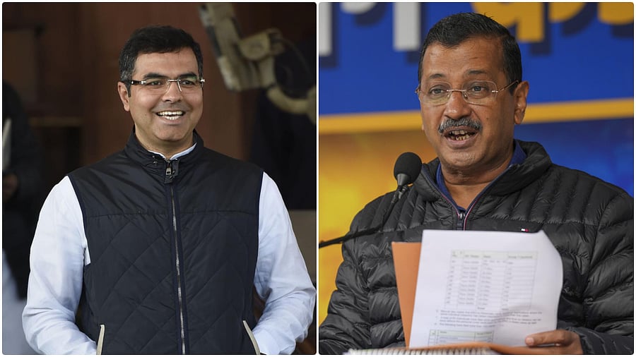 <div class="paragraphs"><p>BJP's Parvesh Verma (left); AAP supremo Arvind Kejriwal (right).</p></div>