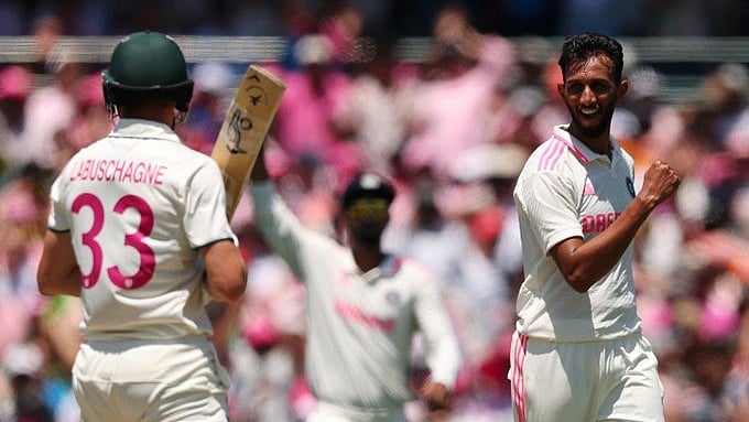 <div class="paragraphs"><p>Prasidh Krishna celebrates after dismissing Marnus Labuschagne.</p></div>