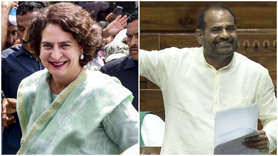 <div class="paragraphs"><p>(L to R) Priyanka Gandhi; BJP candidate from Kalkaji Ramesh Bidhuri</p></div>