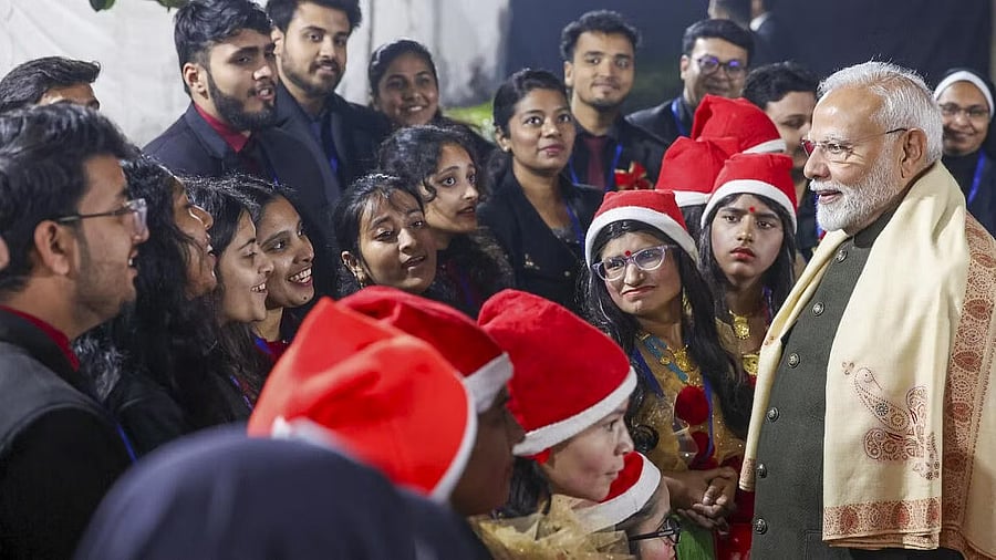 <div class="paragraphs"><p>Prime Minister Narendra Modi during Christmas celebrations hosted by the Catholic Bishops' Conference of India, in New Delhi, Monday, December 23, 2024.</p></div>