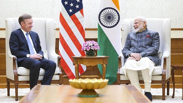 <div class="paragraphs"><p>Prime Minister Narendra Modi during a meeting with US NSA Jake Sullivan, in New Delhi, on Monday.</p></div>