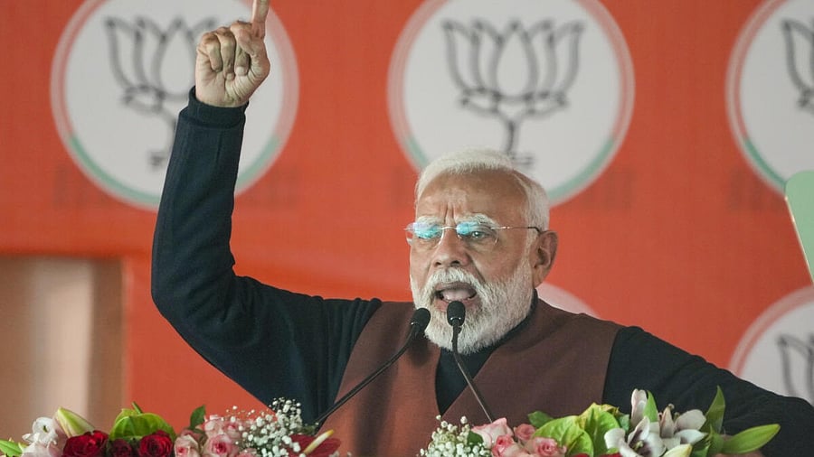 <div class="paragraphs"><p>Prime Minister Narendra Modi speaks during a public meeting, at Rohini, in New Delhi, Sunday, Jan 5, 2025.</p></div>