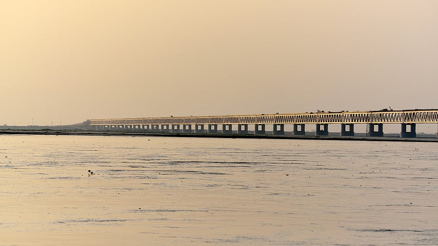 <div class="paragraphs"><p>The Bogibeel bridge over the brahmaputra river or dehing river in Assam</p></div>