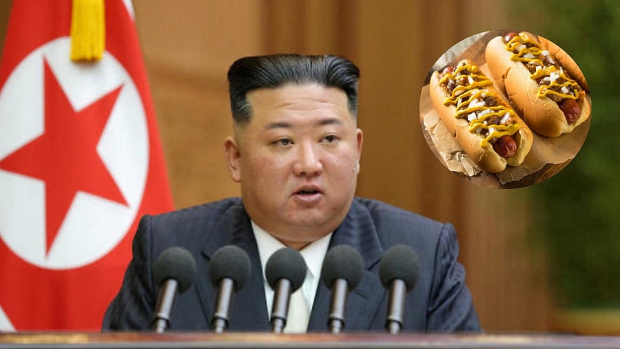 <div class="paragraphs"><p>North Korean supreme leader Kim Jong-un; an image showing hot dogs (inset)</p></div>