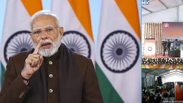 <div class="paragraphs"><p>PM Narendra Modi during the inauguration of various railway projects via video conferencing.&nbsp;</p></div>