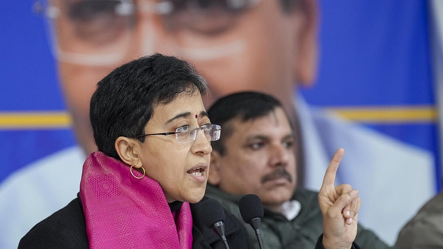 <div class="paragraphs"><p>Delhi Chief Minister Atishi (L) and AAP leader Sanjay Singh.</p></div>