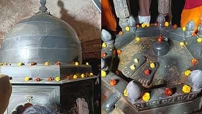 <div class="paragraphs"><p>Upon clearing the debris, a hidden structure was uncovered. Inside it, two unique footprints and an ancient Shiv Ling were also found, immediately making it a place of worship for the local people.</p></div>