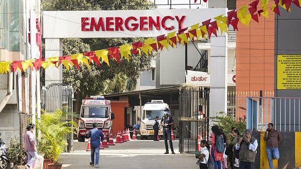 <div class="paragraphs"><p>People outside the Emergency of Bangalore Baptist Hospital where two cases of the Human Metapneumovirus (HMPV) were detected, in Bengaluru, Monday, January 6, 2025.</p></div>