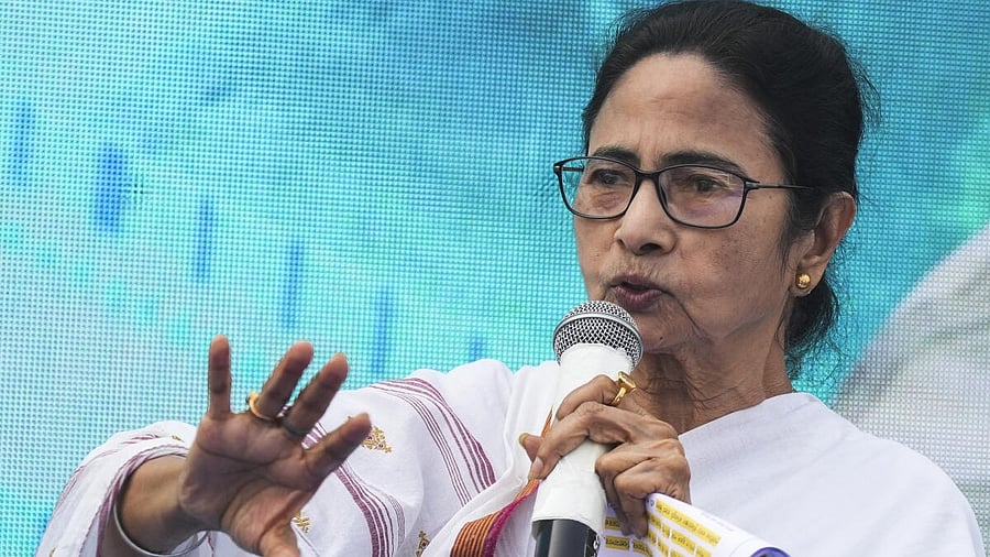 <div class="paragraphs"><p>West Bengal Chief Minister Mamata Banerjee during the inauguration of various development projects at Sagar Island, ahead of the ‘Gangasagar Mela’ festival.</p></div>