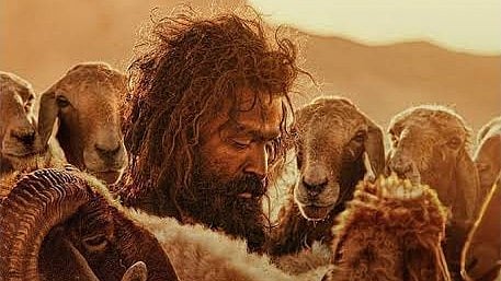 <div class="paragraphs"><p> <em>Aadujeevitham</em>&nbsp;poster</p></div>