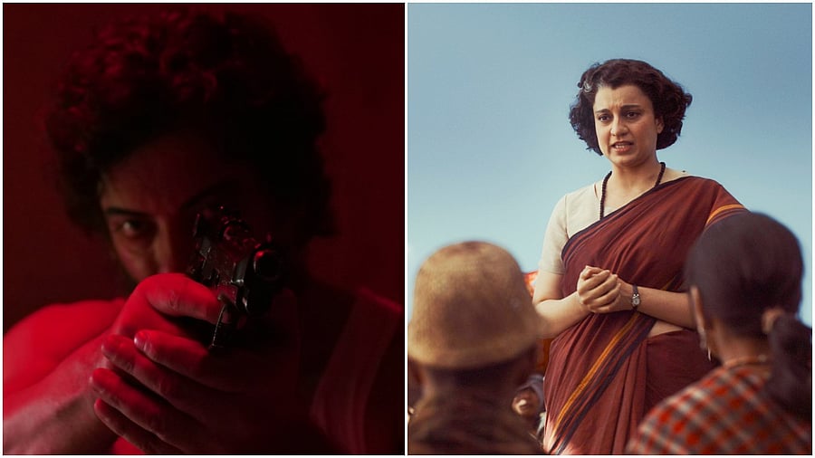 <div class="paragraphs"><p>A still from Anurag Kashyap's film 'Kennedy'; actor Kangana Ranaut as former prime minister Indira Gandhi in a still from the  film 'Emergency'.</p></div>