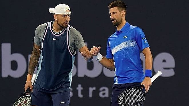 <div class="paragraphs"><p>Nick Kyrgios (L) along with Novak Djokovic (R).</p></div>