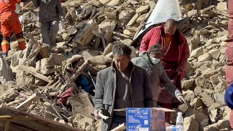 <div class="paragraphs"><p>Aftermath of earthquake in Tibet.&nbsp;</p></div>