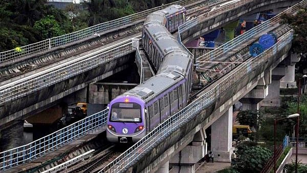 <div class="paragraphs"><p>A view of new rake of East-West metro test run from Salt Lake Depot to Central Park Station, at Salt Lake City in Kolkata.</p></div>