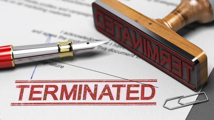 <div class="paragraphs"><p>Representative image showing the word terminated printed on a document.</p></div>