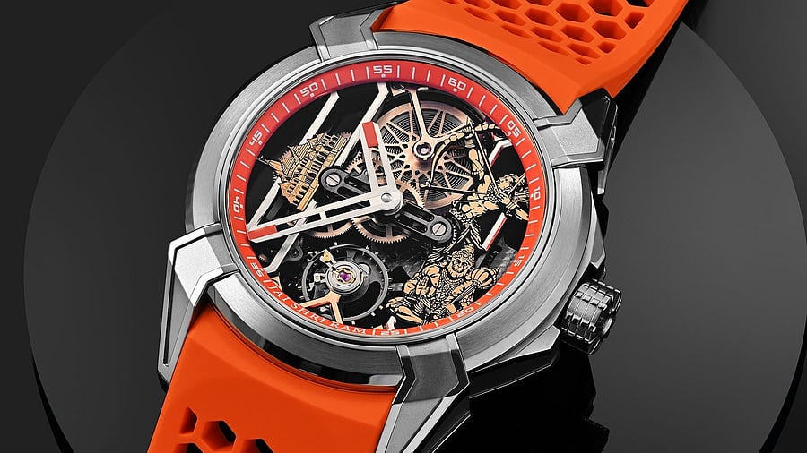 <div class="paragraphs"><p>This limited-edition watch features intricate engravings on the case, showcasing elements tied to the Ram Janmabhoomi and its significance in Indian history.</p></div>
