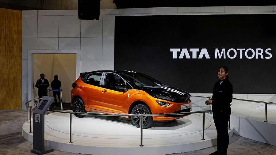 <div class="paragraphs"><p>Tata Motors' Altroz Racer is seen on display at Bharat Mobility Global Expo organised by India's commerce ministry at Pragati Maidan in New Delhi.</p></div>