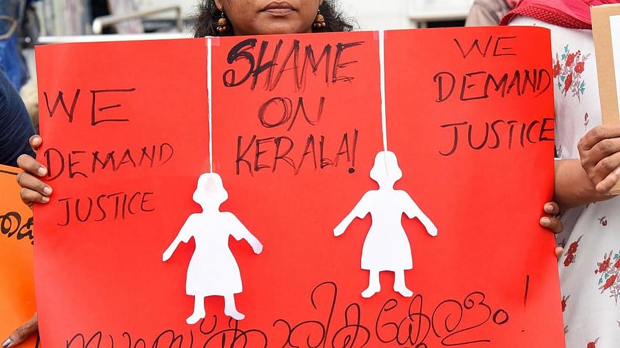 <div class="paragraphs"><p>From the protest against 'Walayar Sisters rape' case in Kochi. </p></div>