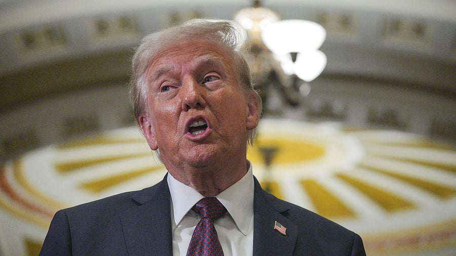 <div class="paragraphs"><p>US President-elect Donald Trump speaks after a meeting with Republicans in Congress at the U.S. Capitol building in Washington, U.S. January 8, 2025. </p></div>