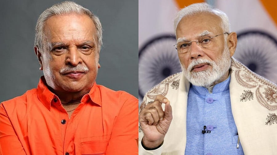 <div class="paragraphs"><p>Renowned playback singer P Jayachandran (L) and Prime Minster Narendra Modi (R).</p></div>