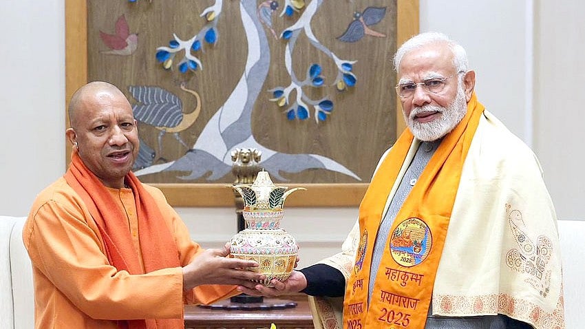 <div class="paragraphs"><p>Uttar Pradesh Chief Minister Yogi Adityanath with Prime Minister Narendra Modi in Delhi.</p></div>