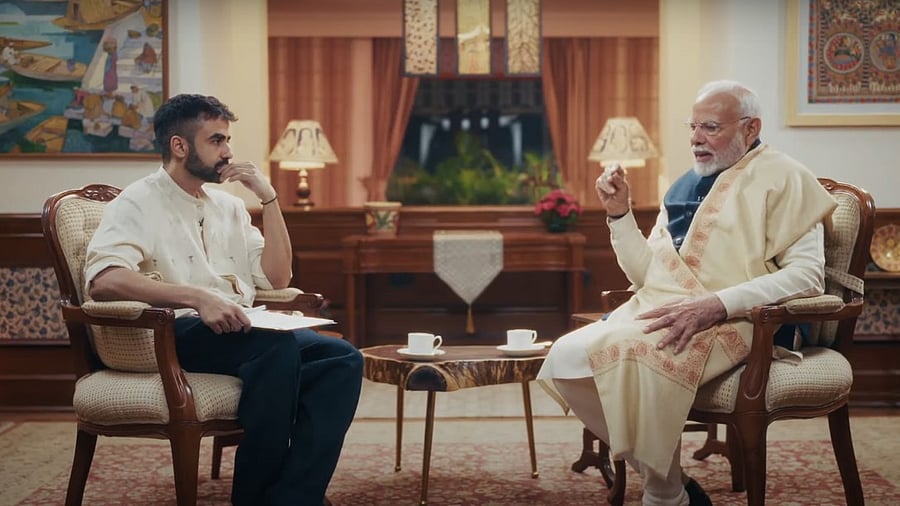 <div class="paragraphs"><p>PM Modi with Zerodha co-founder Nikhil Kamath on <em>'People by WTF'.</em></p></div>