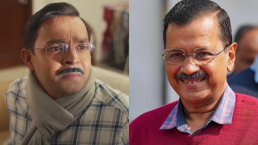 <div class="paragraphs"><p>Screengrab of video where BJP portrays Kejriwal in a negative light (L) and AAP supremo Arvind Kejriwal (R) </p></div>