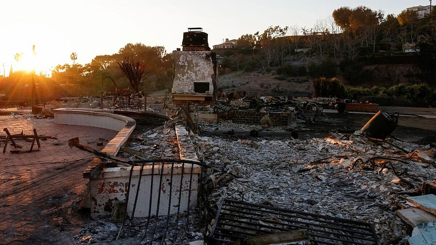 <div class="paragraphs"><p>Burned structures lie in ruin from the Palisades Fire in Malibu, California, US.</p></div>