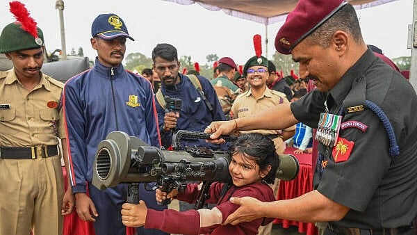 <div class="paragraphs"><p>Visitors looking Combat Weapons displayed at Know Your Army Mela by The Indian Army at the Manekshaw Parade Ground, Cubbon road in Bengaluru on Saturday, 11th January 2025.&nbsp;</p></div>