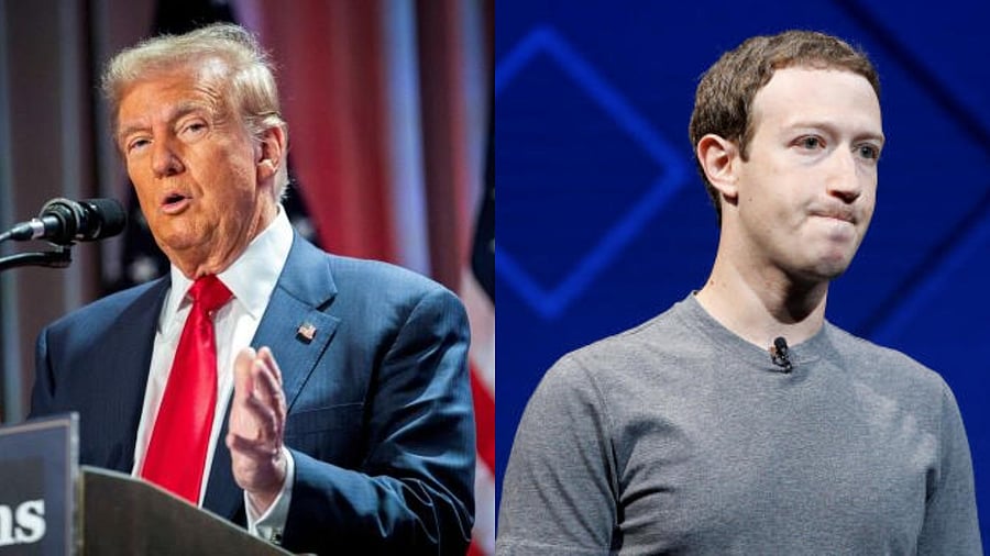 <div class="paragraphs"><p>Meta CEO Mark Zuckerberg (R) and US President-elect Donald Trump (L).</p></div>