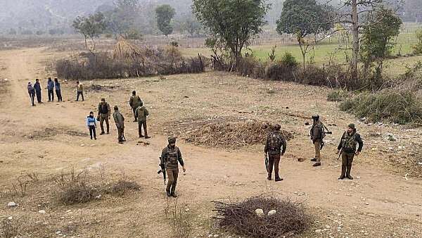 <div class="paragraphs"><p>Security personnel conduct a search operation following suspicious movement, in Jogwan area near LoC, in Akhnoor area, Saturday, Jan. 11, 2025.</p></div>