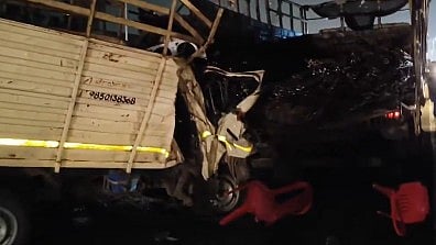 <div class="paragraphs"><p>Screengrab of&nbsp;tempo and truck collision in Nashik on Sunday</p></div>