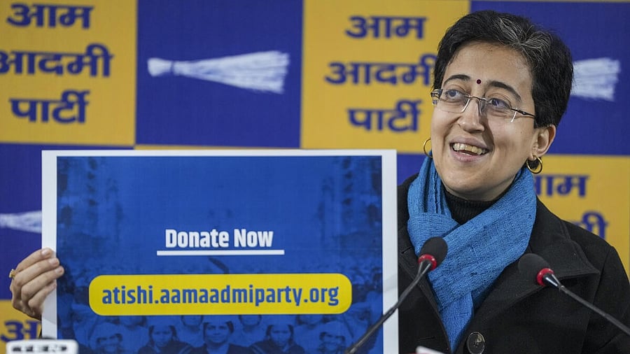 <div class="paragraphs"><p>Delhi Chief Minister Atishi addresses a press conference, in New Delhi, Sunday, Jan. 12, 2025.</p></div>