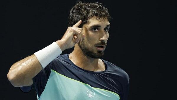 <div class="paragraphs"><p>Lebanon's Hady Habib celebrates winning his first round match against China's Yunchaokete Bu</p></div>