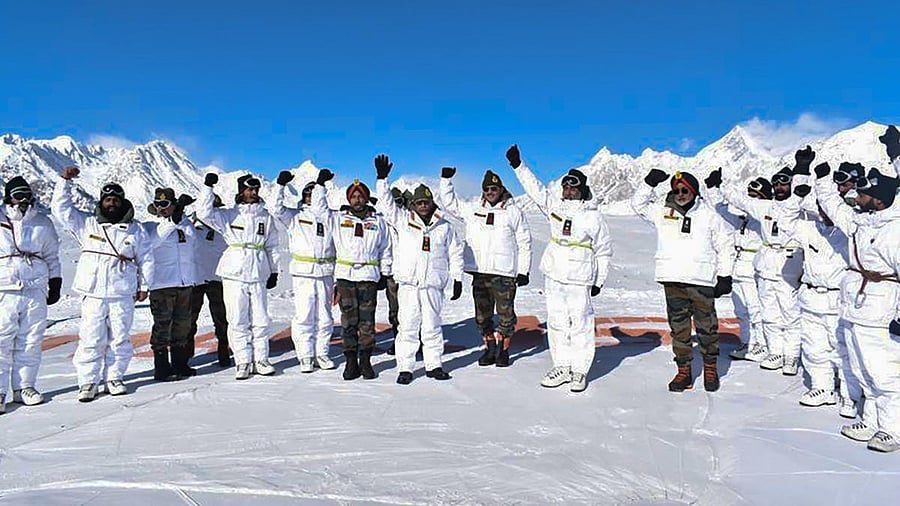 <div class="paragraphs"><p>Officers and jawans at the army base camp in Siachen.</p></div>