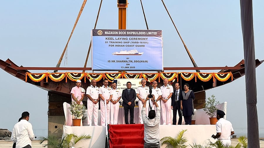 <div class="paragraphs"><p>The keel of the Indian Coast Guard’s training ship was laid at the Mazagon Dock Shipbuilders Ltd (MDL) in Mumbai</p></div>