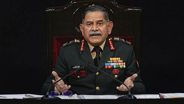 <div class="paragraphs"><p>Chief of Army Staff General Upendra Dwivedi addresses the annual press conference, ahead of the 77th Army Day, in New Delhi, Monday, Jan. 13, 2025.</p></div>