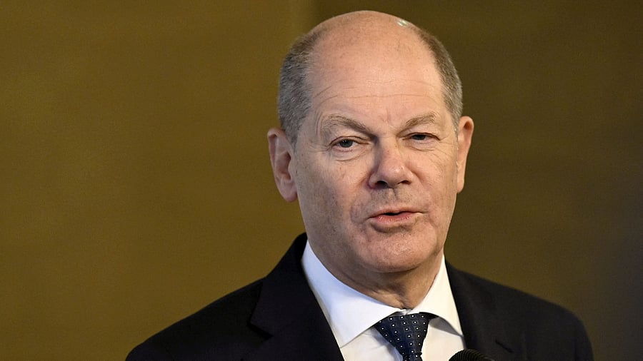 <div class="paragraphs"><p>German Chancellor Olaf Scholz gives a statement during the summit of the Baltic Sea NATO countries, at the Presidential Palace in Helsinki, Finland January 14, 2025.        </p></div>