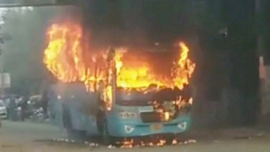 <div class="paragraphs"><p>Burning bus. (Representative image)</p></div>