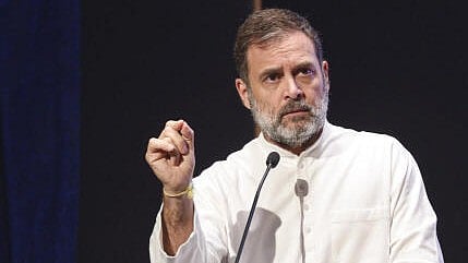 <div class="paragraphs"><p>Congress leader and LoP in the Lok Sabha Rahul Gandhi addresses party leaders after the inauguration of the new All India Congress Committee (AICC) headquarters 'Indira Bhawan', in New Delhi.</p></div>