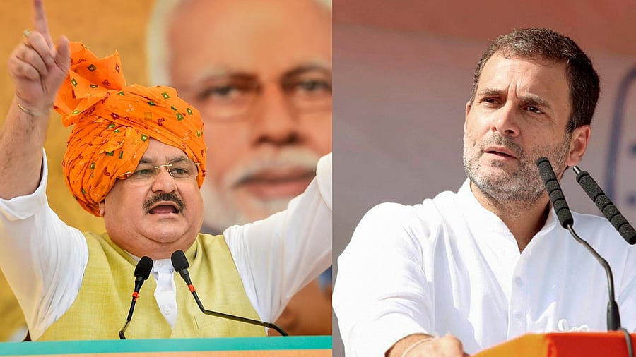<div class="paragraphs"><p>(L to R) BJP president J P Nadda; Congress leader Rahul Gandhi</p></div>