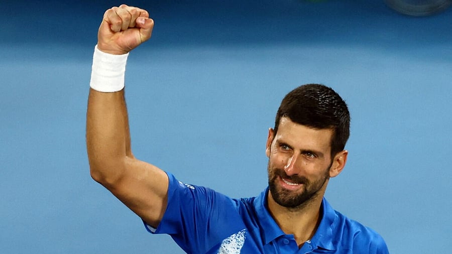 <div class="paragraphs"><p>Serbia's Novak Djokovic celebrates winning his second round match against Portugal's Jaime Faria.</p></div>