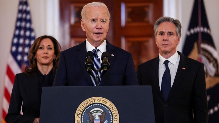 <div class="paragraphs"><p>US President Joe Biden delivers remarks on a Gaza ceasefire deal at the White House in Washington</p></div>