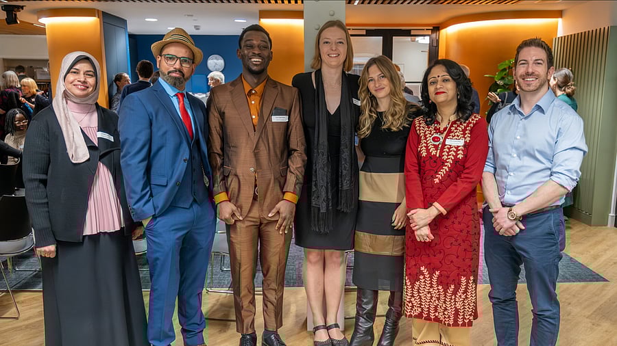 <div class="paragraphs"><p>Prof Urbasi Sinha (second from the right) at the Gates-Cambridge Impact Prize 2025 Ceremony. </p></div>