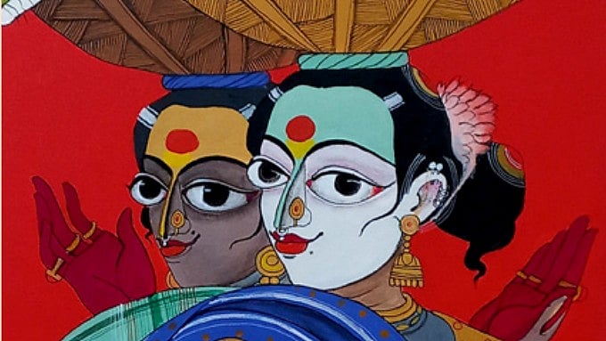 A painting that will feature in the show 'Manegondu Kalakriti'.