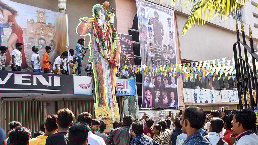 <div class="paragraphs"><p>South Indian regional films have drawn large crowds in theatres across India in recent years. In pic, fans at the release of ‘KGF’ in Kalaburagi in 2022. </p></div>