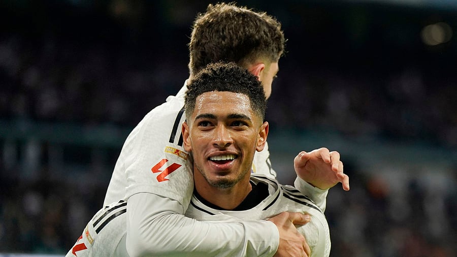 <div class="paragraphs"><p>Real Madrid's Jude Bellingham celebrates. </p></div>