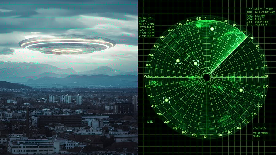 <div class="paragraphs"><p>Illustration showing a UFO and an image showing a radar screen. For representational purposes.</p></div>